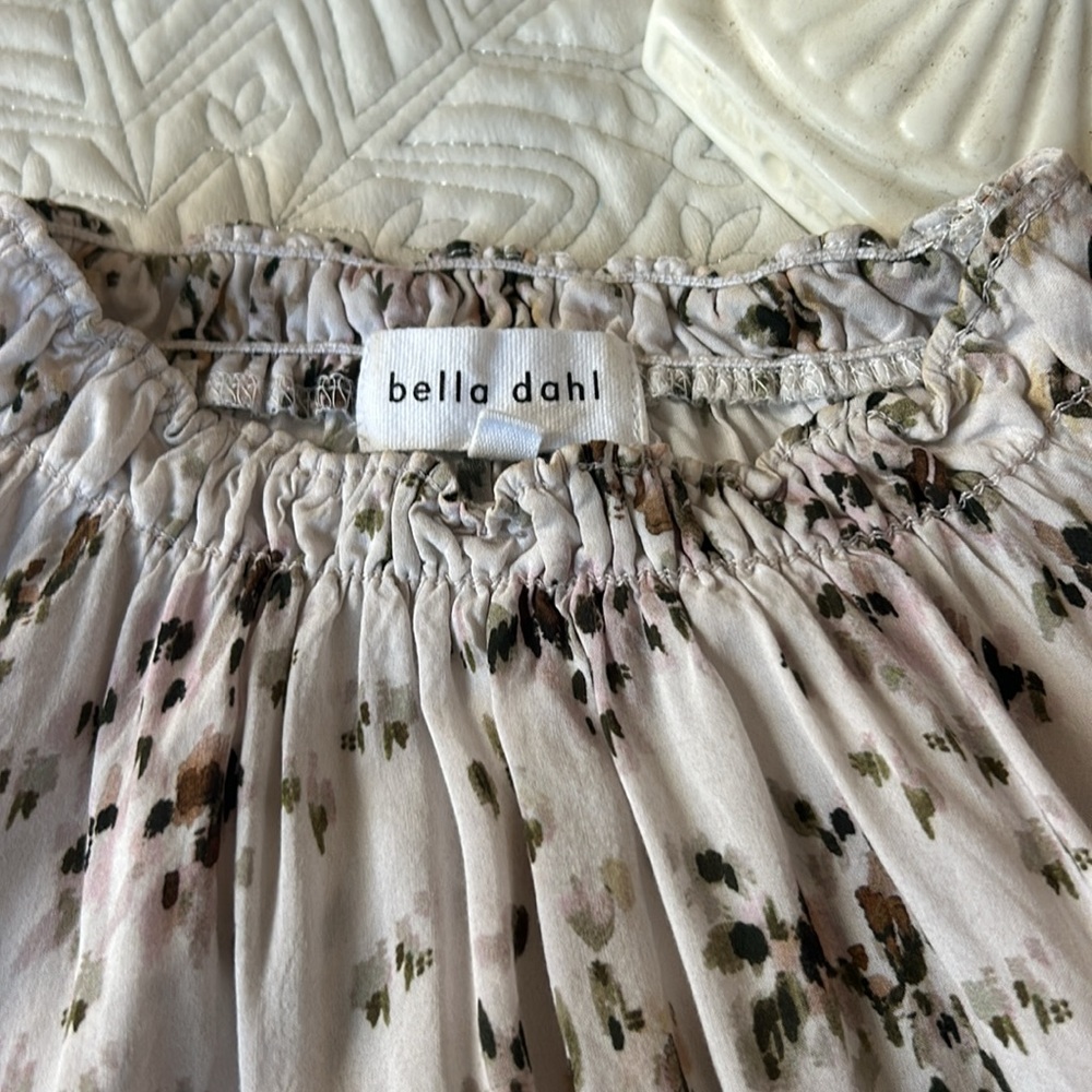 Bella Dahl Painted Ditzy Floral Shirred Smocking Blouse XS